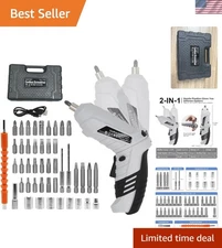 Compact USB Rechargeable Cordless Screwdriver with LED Light – Ideal for DIY