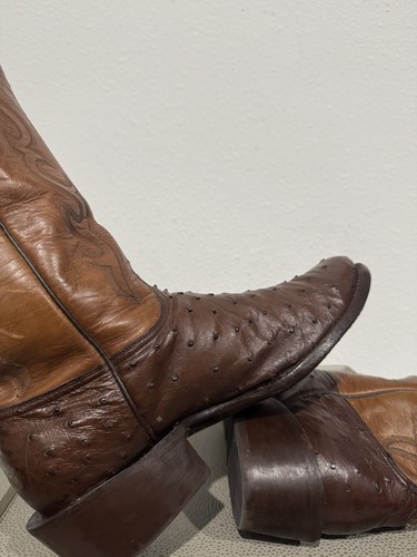 Black Jack Cowboy Boots Mens 10.5 D Full Quill Ostrich B298 64 - Picture 18 of 21