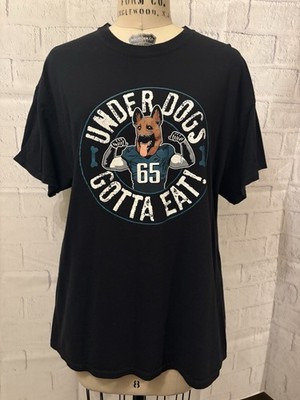Unisex XL Eagles Underdogs Gotta Eat Black Tshirt Super Bowl 42 #65 Lane Johnson