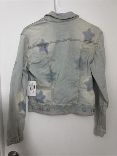 Lularoe Harvey Denim Jean Jacket Small Star American White Wash NWT - Picture 2 of 3
