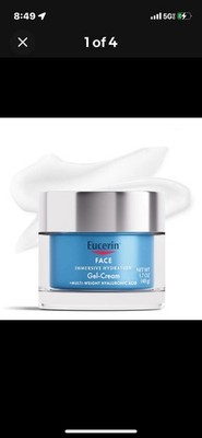 LOT OF 2 Eucerin Immersive Hydration Gel Cream w/ Hyaluronic Acid 1.7 Oz