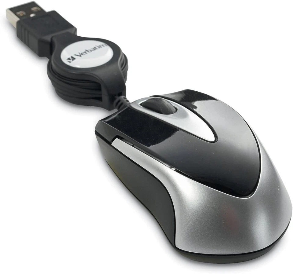 Verbatim USB Corded Mini Travel Optical Wired Mouse for Mac and PC - Black  - Image 3 of 3