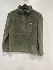 Patagonia Fleece Pullover Youth Large 12 Green Los Gatos 1/4 Zip Sherpa Warm