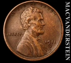 1911-S Lincoln Wheat Cent - Scarce  Extra Fine  Semi-key  Better Date  #L3053