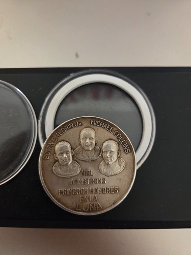 MEXICO SILVER APOLLO XI JULIO 20,1969 PREMEROS HOMBRES- ARMSTRONG COLLINS ALDREN