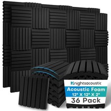 36Packs Curved Sound Proof Foam Panels for Walls, 2" Acoustic Curved 2" 36Pack