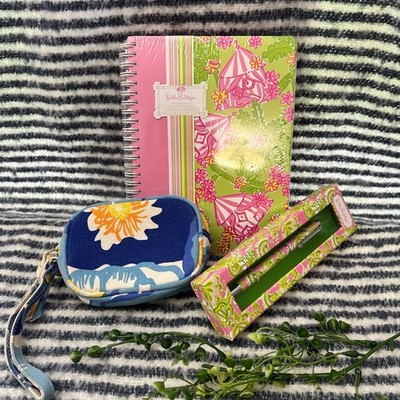 Lilly Pulitzer Assorted Lot Accessories Notebook Pen Mini Zip Pouch NEW