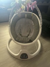 4moms Infant Baby Swing Gray White Seat Music Adjustable Speeds Toy Bar