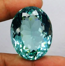 Certified 138.45 Ct Natural Santa Maria Blue Aquamarine Oval Cut Loose Gemstone