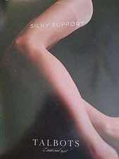 NEW Talbots Silky Sheer Control Top Pantyhose Size A Black SHEER TOE