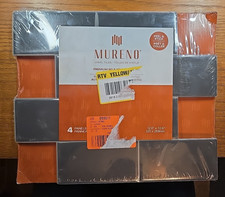 4-Pk Mureno Peel and Stick Backsplash Tile Vinyl Black Subway 12.6 x 10.6