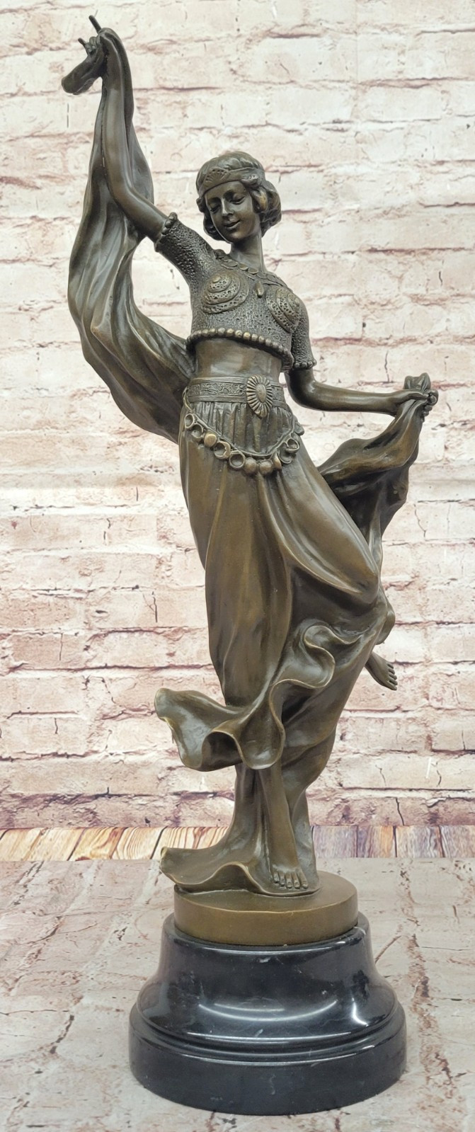 Elegant Dancing Woman Bronze Sculpture - Handcrafted Museum Quality Artwork