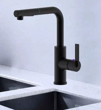 Ultra Faucets Single-Handle Kitchen Faucet Matte Black #UF13707 Hena Collection