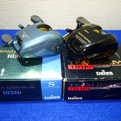 オールド ダイワ Daiwa TD 1Hi TDS 103Pi TEAM DAIWA 90's Baitcasting Reel TD1Pi TD-S103Hi Set of 2 Vintage