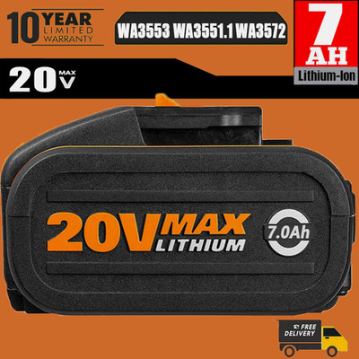 7.0Ah 20V Li-ion Battery For Worx WA3551 WA3553 WA3551.1 WA3553.1 WA3553.2 WA364
