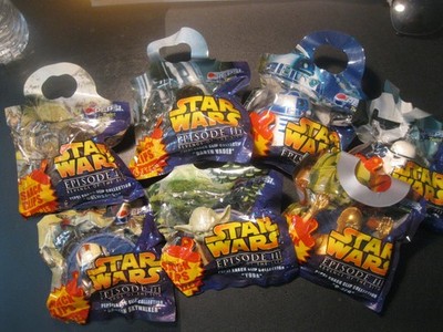 Star Wars  ''7 Different Pepsi Twist Snack Clips''  Japan Exclusive 2005 NIP