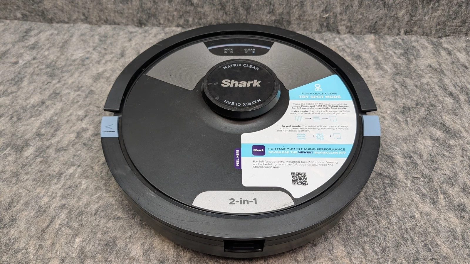 Shark Robot Vacuum Cleaner RV2610WTUS T3 Unit Only - For Parts - Error #9