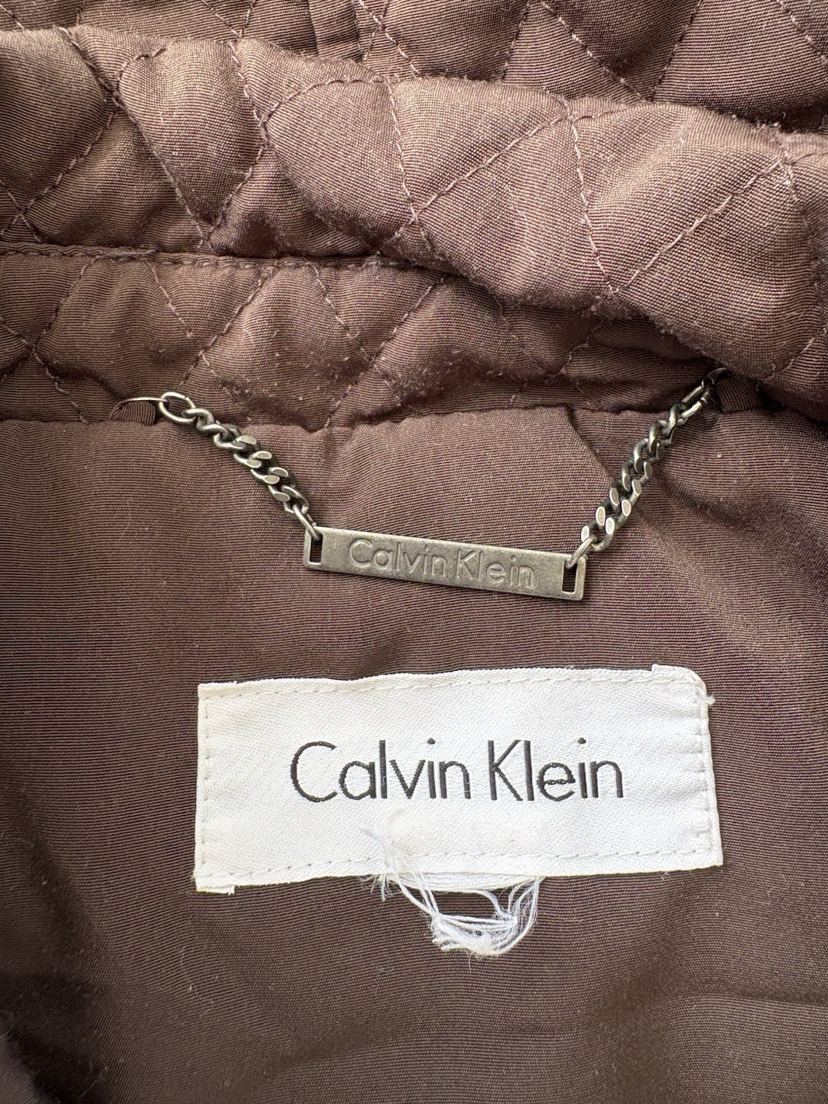 calvin klein Brown Jacket Size M Quilted Long sleeve Polyester Women’s thumbnail 10