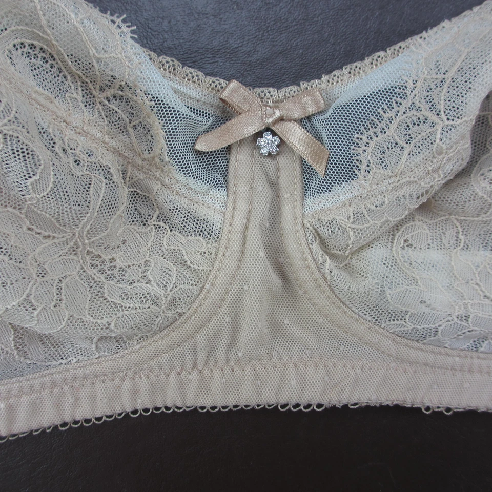 Sujetador Wacoal 36C Bronceado Encaje Inalámbrico Cierre Ajustable Espalda Foto 3 de 4