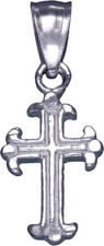 Small 925 Sterling Silver Cross Charm Pendant Necklace with 18 Inch Rolo Chain