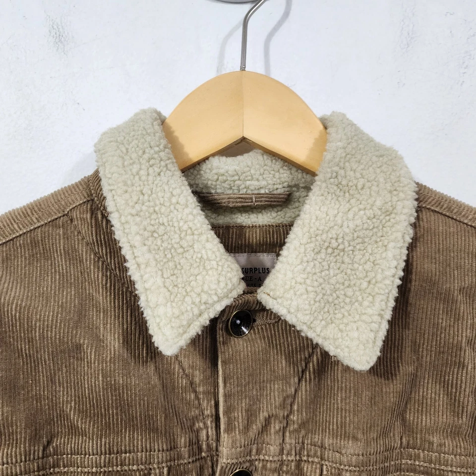 Chaqueta de Camionero Vintage Antigua Azul Marino Pana Tostada Vellón Sherpa Forrada Niños Talla M Foto 2 de 4