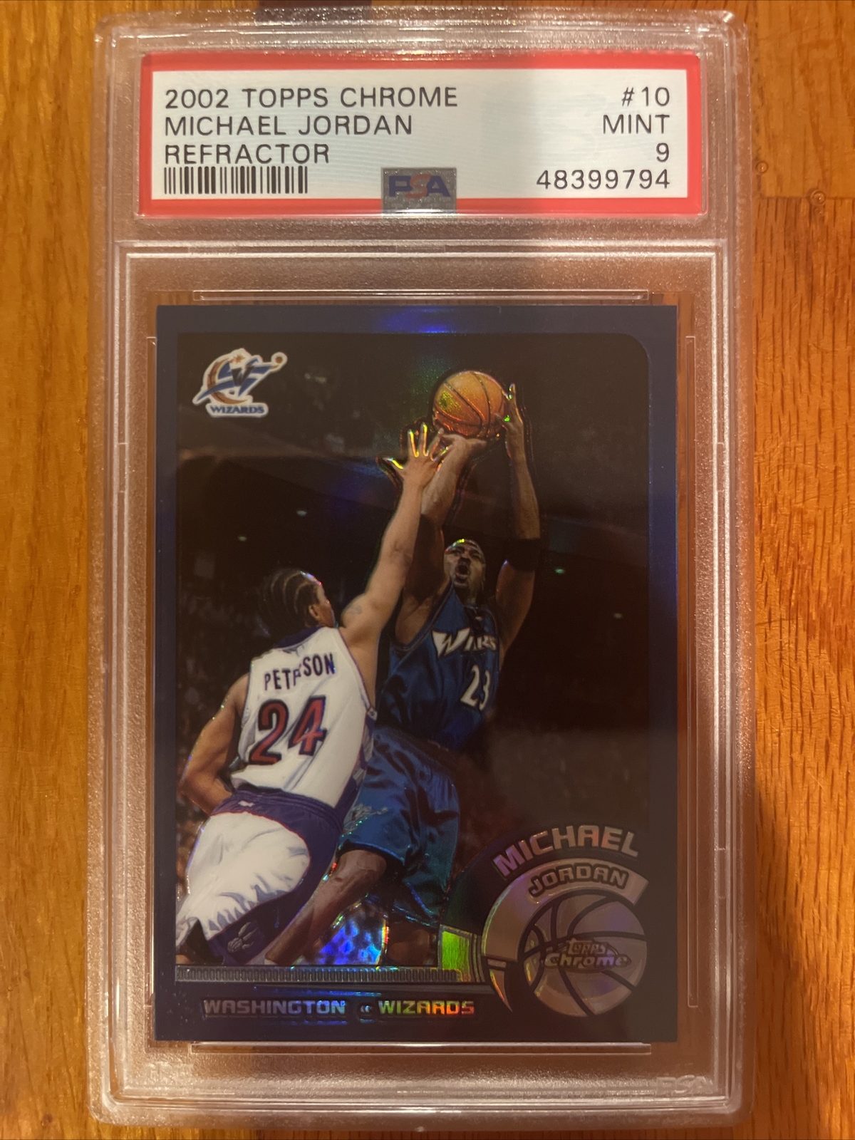 2002 TOPPS CHROME REFRACTOR #10 MICHAEL JORDAN WIZARDS HOF PSA 9 GEM MINT