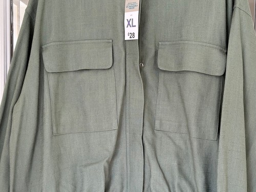 BNWT PRIMARK GREEN ZIP FASTENING LONG SLEEVED LINEN MIX JACKET - SIZE XL (20/22) - Picture 3 of 7