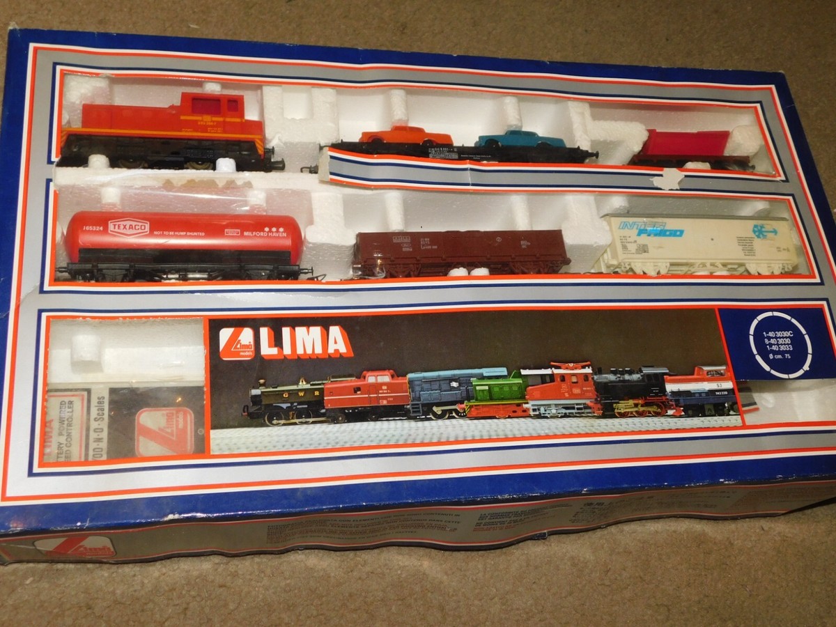 LIMA 1/87 HO DB 332 256-7 LOCOMOTIVE RIV 042 9 032 FLAT CAR