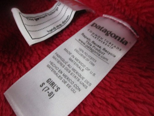 Patagonia Jacket Girls S 7 8 Red Fleece Sweater Snap T Fleece Outdoor Coat Youth - Picture 7 of 10
