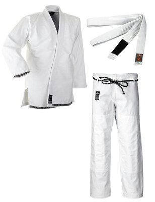 Ju-Sports BJJ Starter Gi Fortaleza weiß + BJJ Gürtel, Brazilien Jiu-Jitsu
