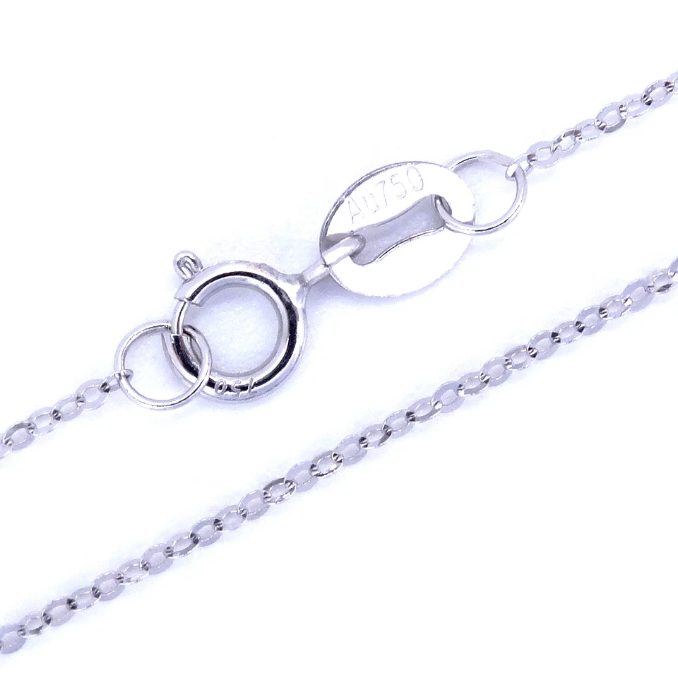 Fine Jewelry fo Women Wedding 18Karat White Gold Necklace 18K Rolo Chain 40-45CM - Image 2 of 4