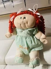 Vtg Cabbage Patch Kids Red Hair Green Eyes Doll Soft W Dress Excellent 18”