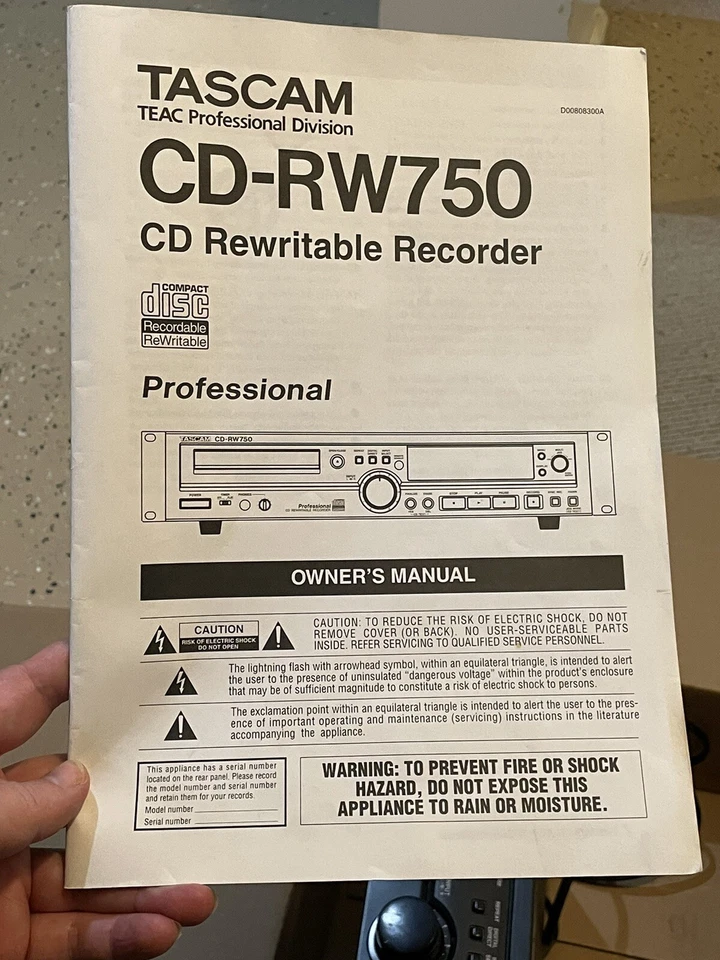 Vintage Tascam CD-RW750 CD Recorder With Remote Untested - Image 2 of 4