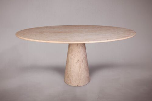 Solitary Cone Travertine Dining Table 59"