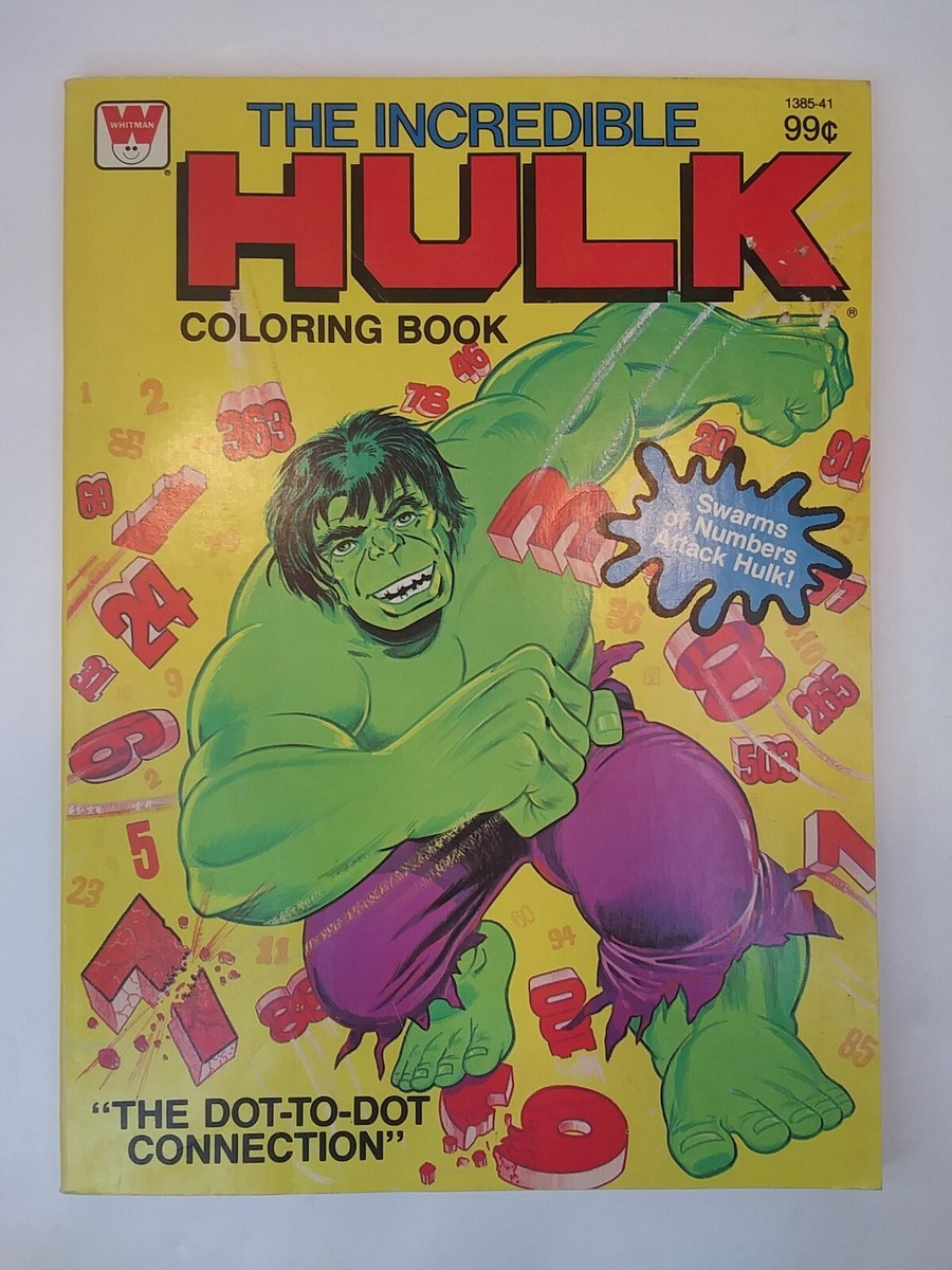 VTG Hulk Coloring Book The Dot-to-dot Connection 1979