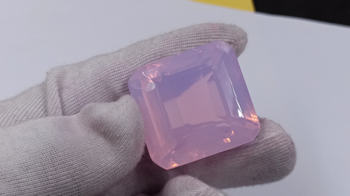 175 CT EGL CERTIFIED UNTREATED EMERALD CUT APPEALING PINK OPAL LOOSE GEMSTONE - Video 1 of 1