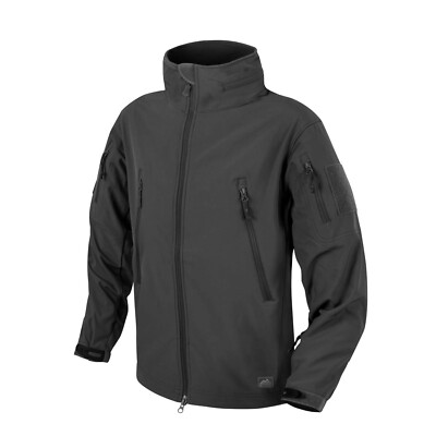 Helikon Tex Gunfighter Shark Skin Windblocker Outdoor Freizeit Jacke Schwarz