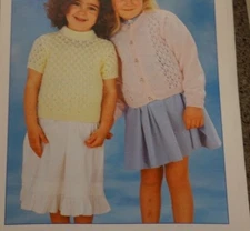 Stylecraft Knitting Pattern 4515 Girls Lace Cardigan &  Top DK 20-30"