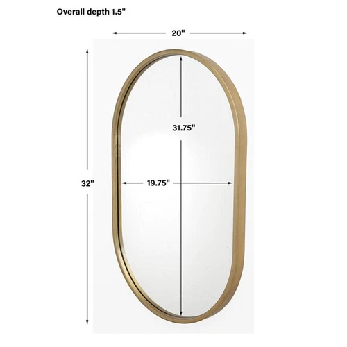 Uttermost Varina Oval Transitional Iron Metal Mirror in Lightly Antiqued Gold - Picture 6 of 6