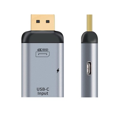 Jimier USB-C Type C Female Source to Displayport DP Sink HDTV & PD Adapter 4K