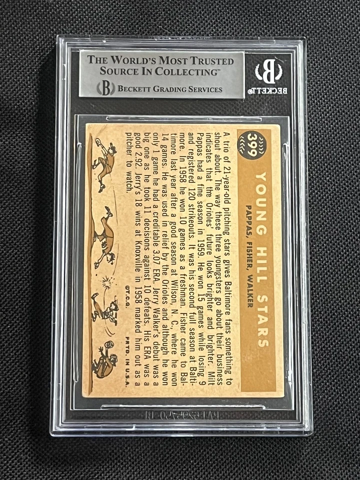 MILT PAPPAS, FISHER, WALKER 1960 TOPPS YOUNG STARS SIGNED CARD BAS AUTHENTIC - Image 2 of 2