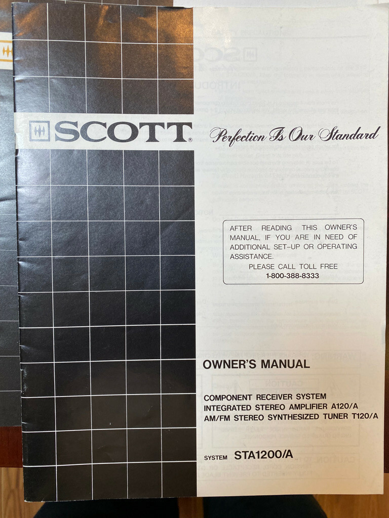 H.H. HH SCOTT STA-1200 STA-1200/A STA1200/A A120/A Owner’s Manual *ORIGINAL**