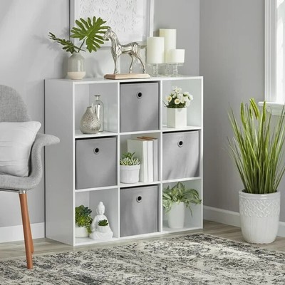 Mainstays 11'' 9-Cube Storage Organizer, White, Black.