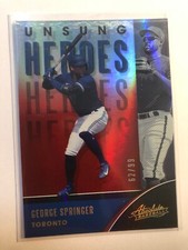 2021 Panini Absolute Baseball Unsung Heroes George Springer Blue Jays /99