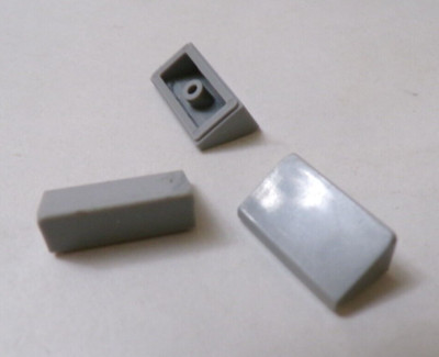Lego x5 Light Bluish Gray 1x2x2/3 Sloped Brick, Tile, 85984  (028-242)
