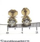 EGL GIA 14k yellow gold 1.42ct SI2 SI1 G J round diamond 6 prong stud earrings — photo 6