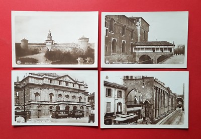4 x Foto AK MILANO Mailand um 1930 Castello Storzesco, Teatro alla Scala ( 39677