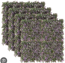 4ct Naturae Decor Indoor Outdoor Foliage Panel Lavender 20"x20" Hedge Lands New