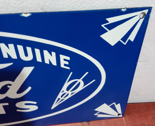 Ford Parts Porcelain Enamel Sign 24 x 10 Inches 1 Sided - Picture 2 of 5
