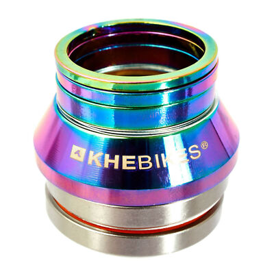 BMX Steuersatz Oil Slick  KHE Industriegelagert 7005 Alu82g 3 Spacer Laser Logo
